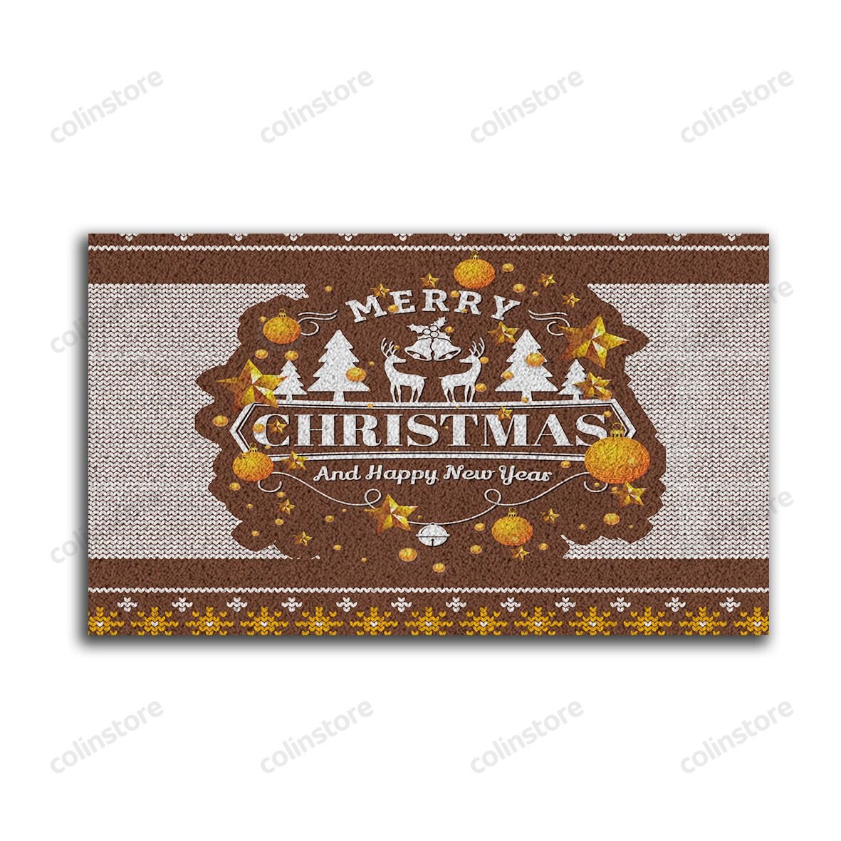 Reindeer And Jingle Bells Doormat Merry Christmas Doormat