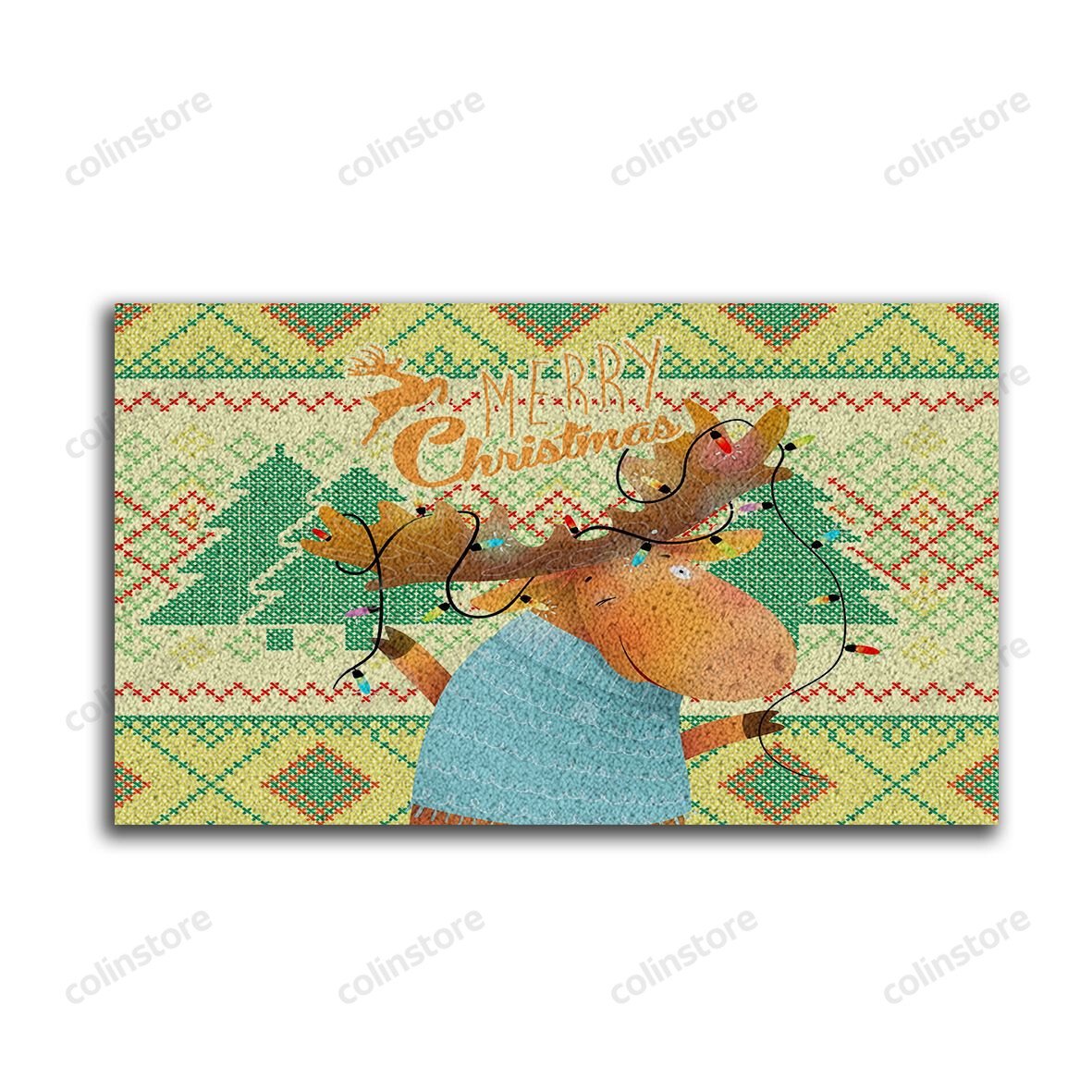 Reindeer Christmas Doormat Merry Christmas Doormat -ghepten-zgzwhxs