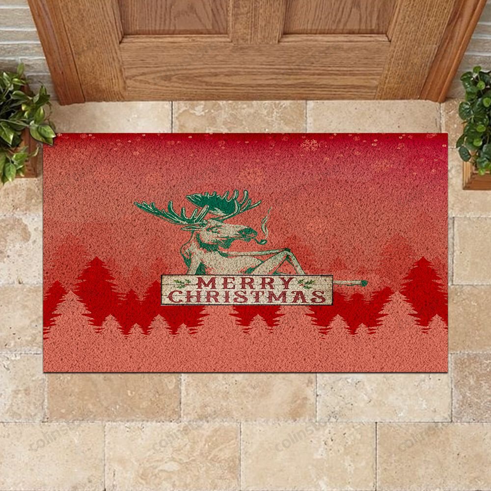 Reindeer Christmas Doormat Merry Christmas Doormat