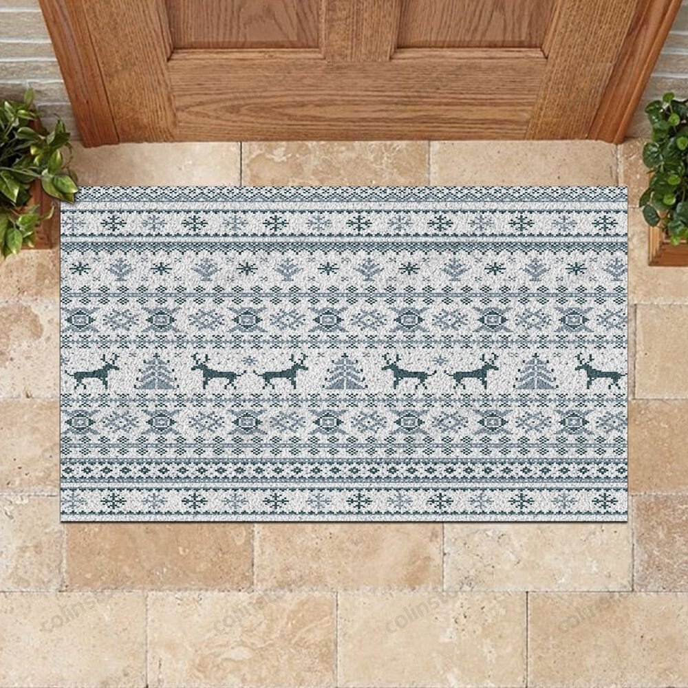 Reindeer Pattern Doormat Merry Christmas Doormat -ghepten-qoviiy9