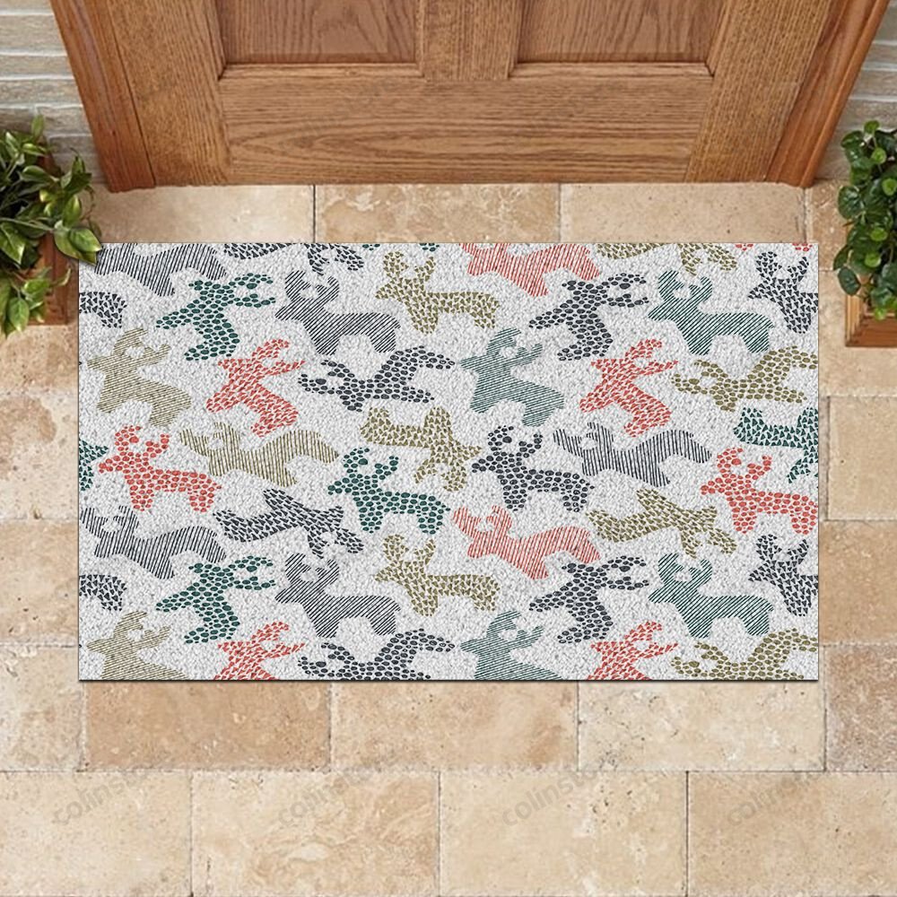 Reindeer Pattern Doormat Merry Christmas Doormat -ghepten-wncbbd1