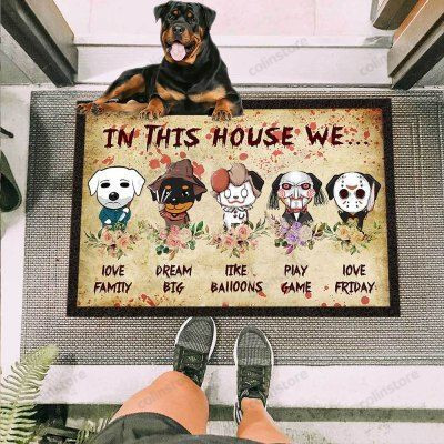 Rottweiler Dog Horror Squad Funny Outdoor Indoor Wellcome Doormat