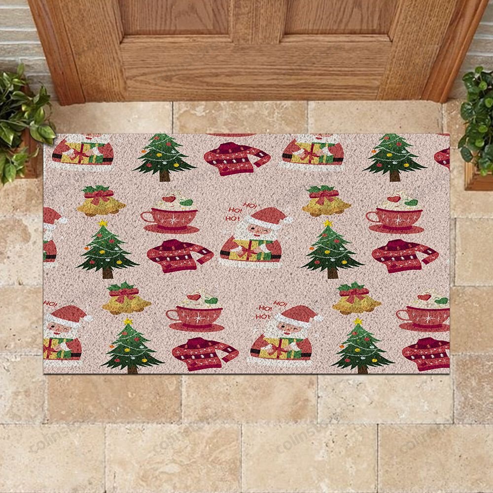 Santa Claus Christmas Pattern Doormat Merry Christmas Doormat