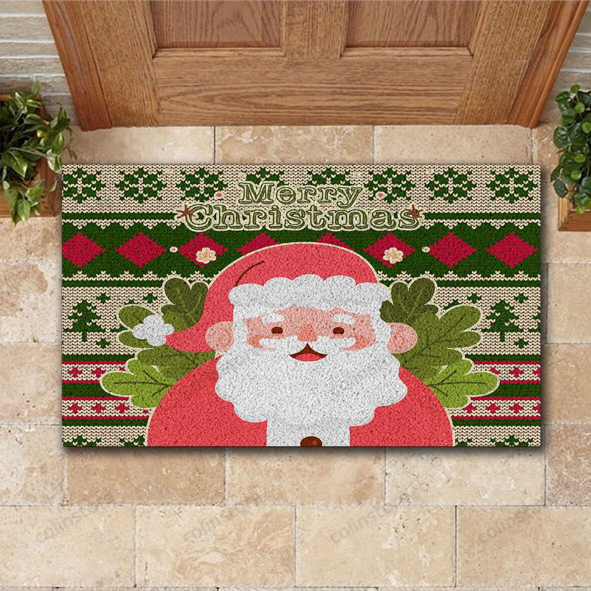 Santa Claus Doormat Merry Christmas Doormat -ghepten-xzvquib