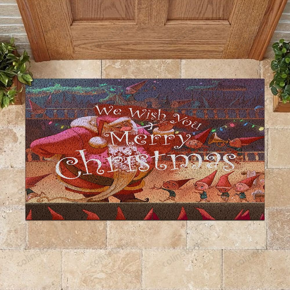 Santa Claus We Wish You Merry Christmas Doormat Merry Christmas Doormat