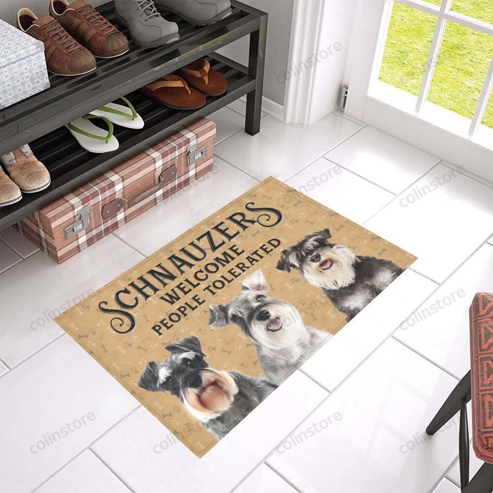 Schnauzers Welcome People Tolerated Doormat Welcome Mat