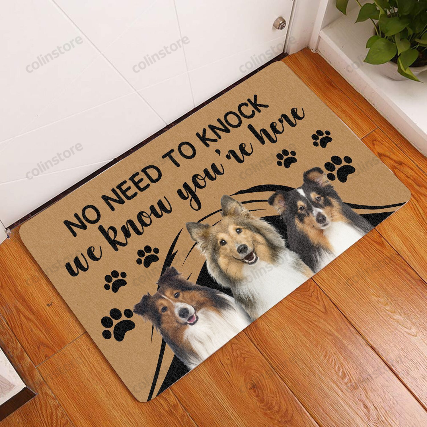 Shetland Sheepdog No Need To Knock - Dog Doormat Welcome Mat