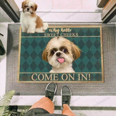 Shih Tzu Dog Come On In Funny Outdoor Indoor Wellcome Doormat