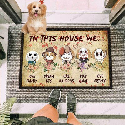 Shih Tzu Dog Horror Squad Funny Outdoor Indoor Wellcome Doormat