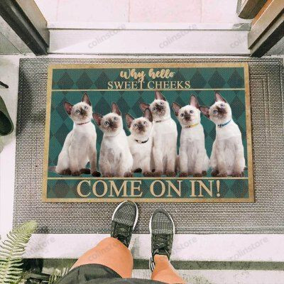 Siamese Cat Funny Outdoor Indoor Wellcome Doormat