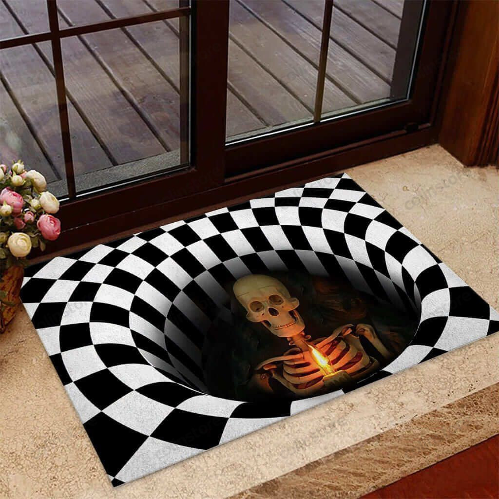 Skeleton Skull Doormat Welcome Mat