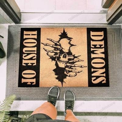 Skull Breaking Wall House Of Demons Funny Outdoor Indoor Wellcome Doormat