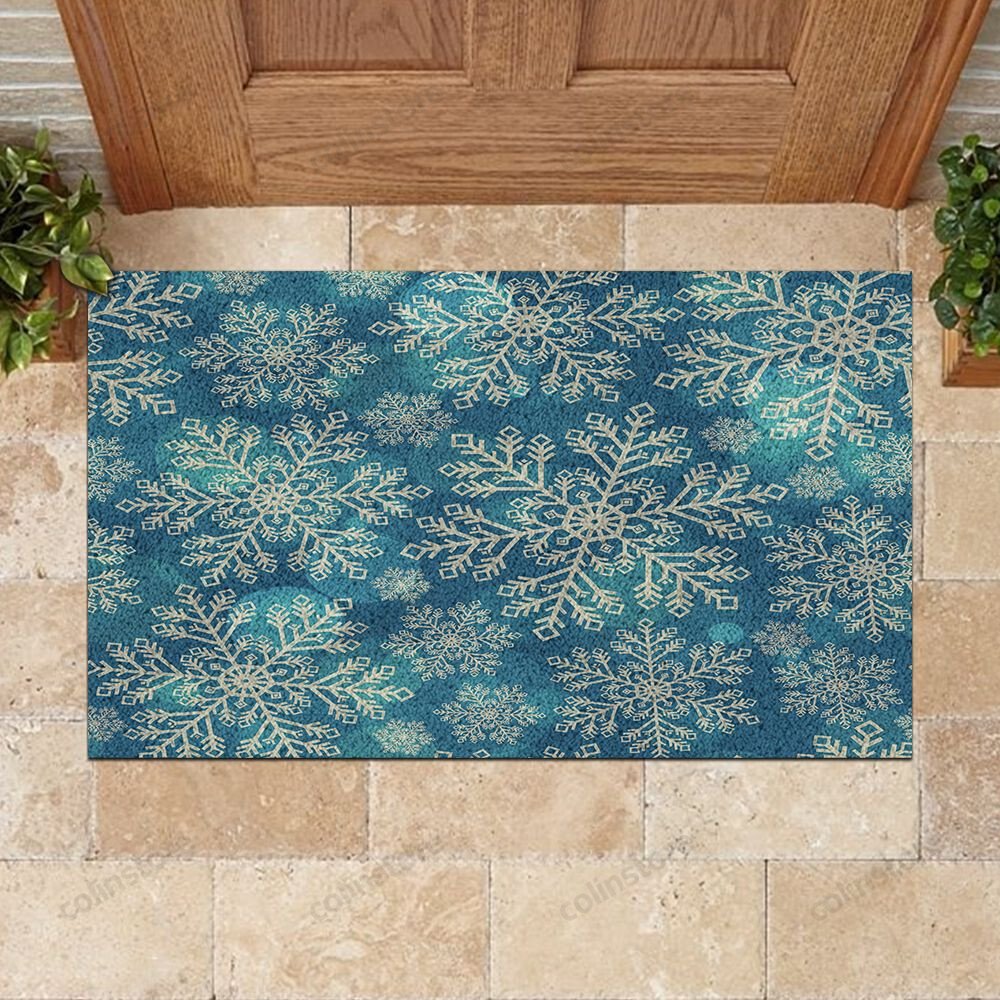 Snowflakes Doormat Merry Christmas Doormat