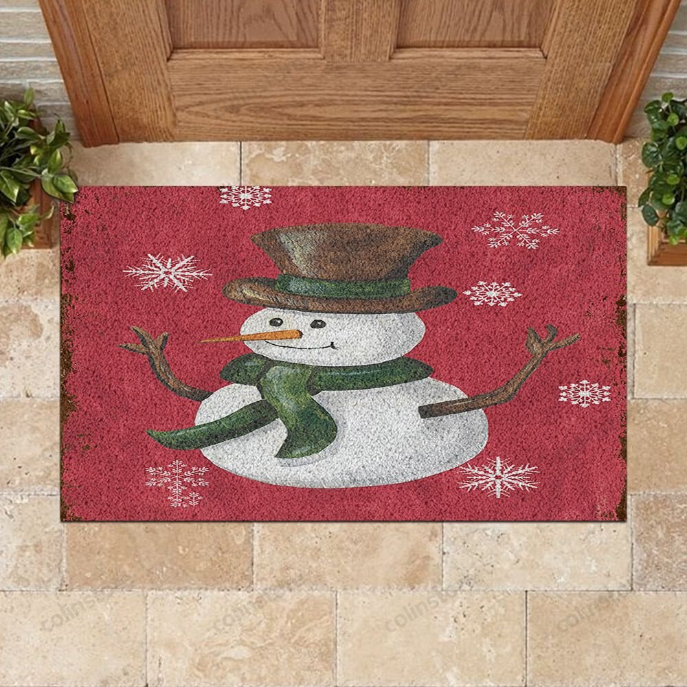 Snowman Christmas Snowflake Doormat Merry Christmas Doormat