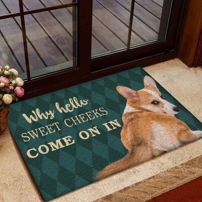 Sweet Cheeks Corgi Funny Outdoor Indoor Wellcome Doormat