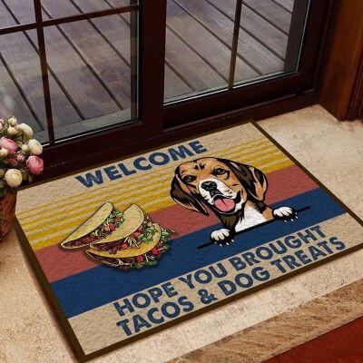 Tacos And Beagle Dog Funny Outdoor Indoor Wellcome Doormat