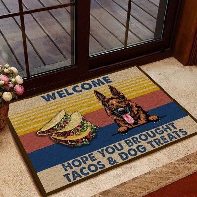 Tacos And German Shepherd Funny Outdoor Indoor Wellcome Doormat