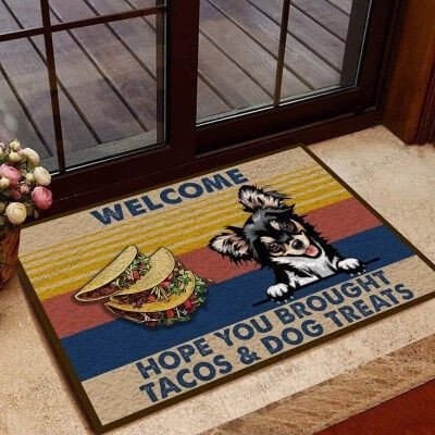 Tacos And Little Dog Funny Outdoor Indoor Wellcome Doormat