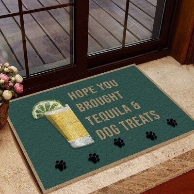 Tequila And Dog Treats Funny Outdoor Indoor Wellcome Doormat