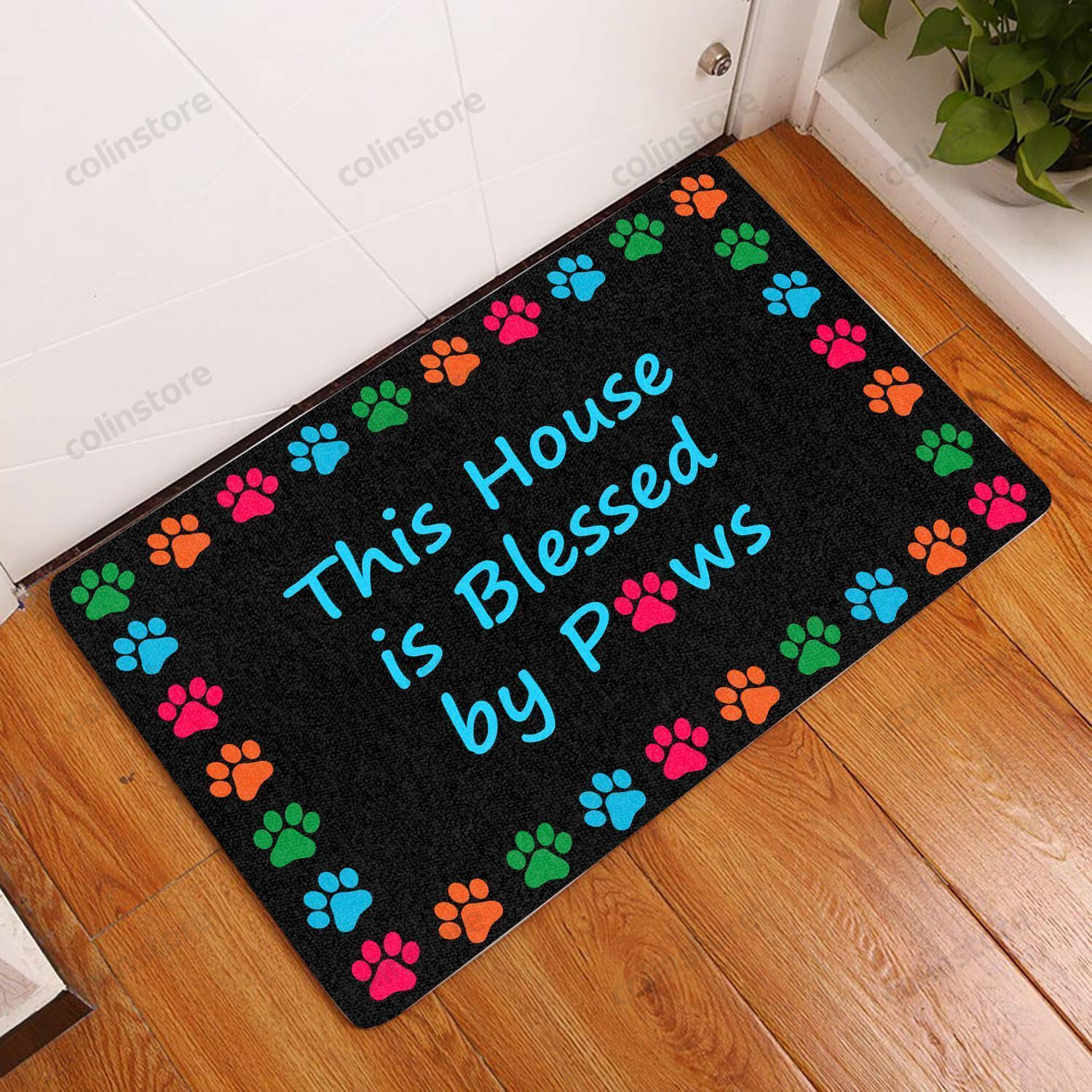 This House Is Blessed By Paws - Dog Doormat Welcome Mat