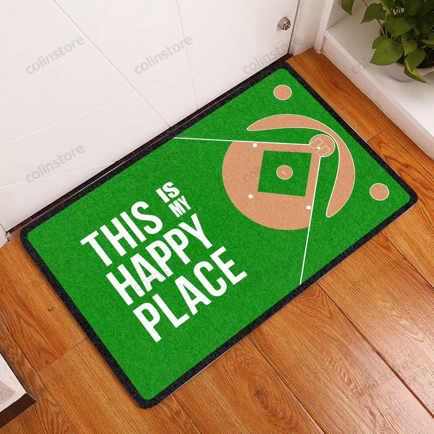 This Is My Happy Place - Amazing Baseball Doormat Welcome Mat