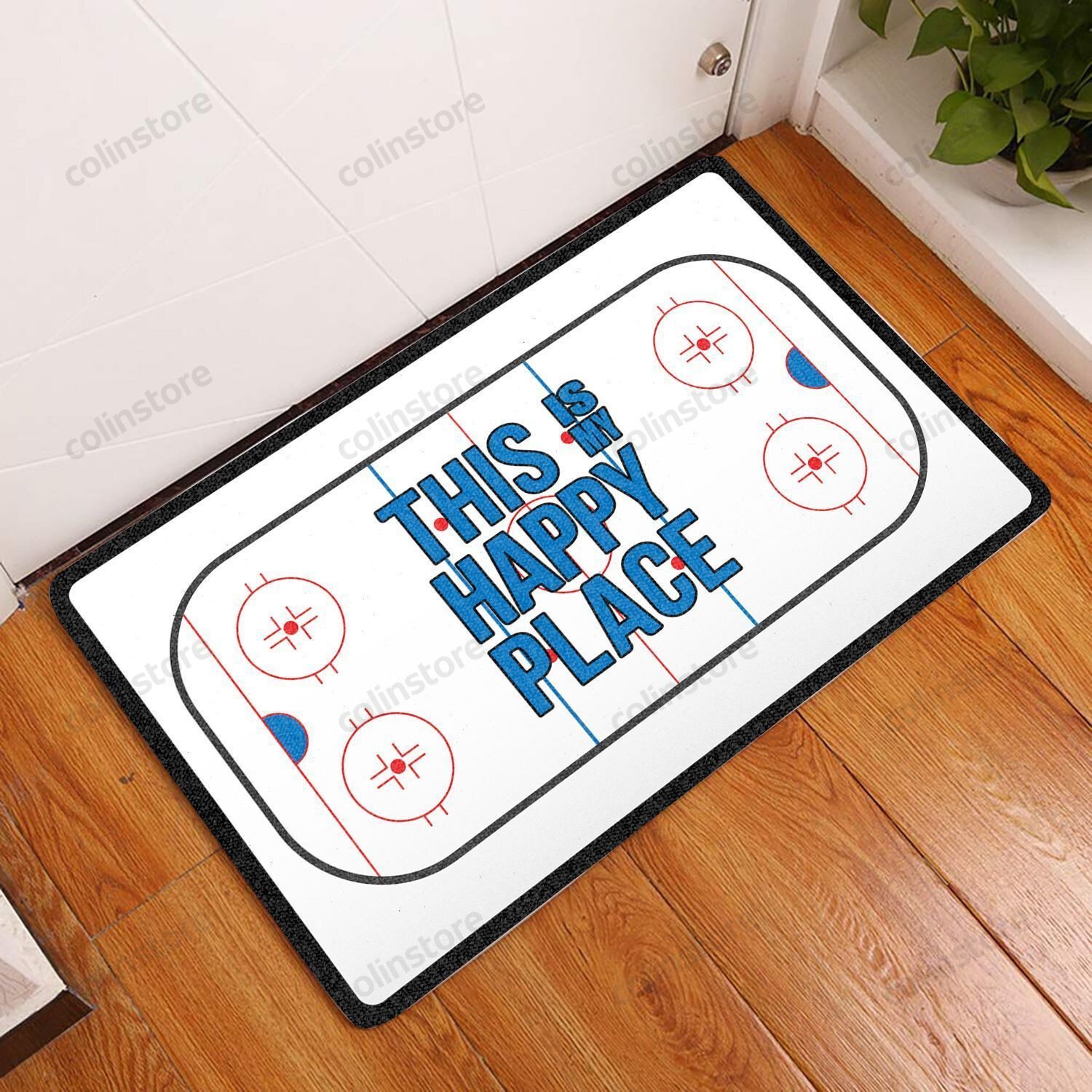 This Is My Happy Place - Amazing Hockey Doormat Welcome Mat