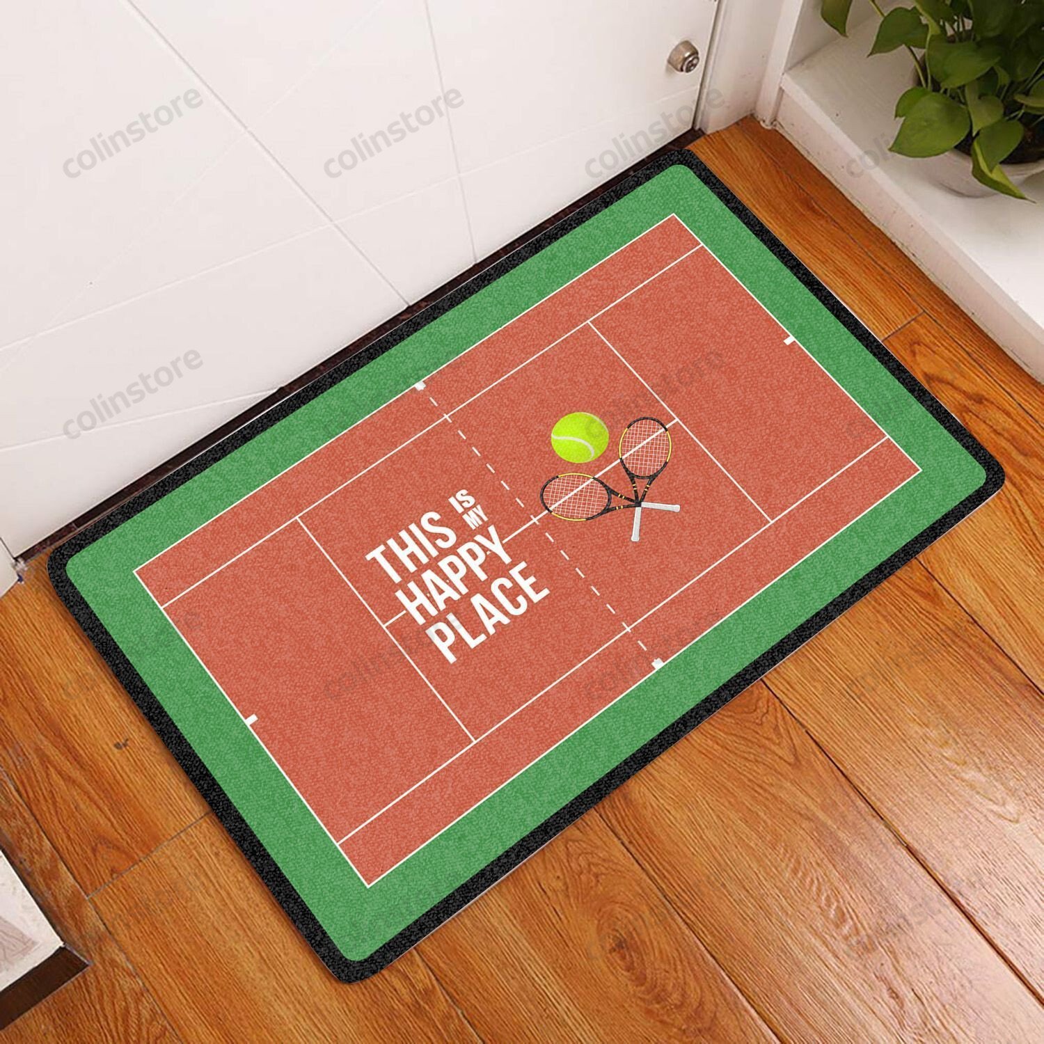 This Is My Happy Place - Amazing Tennis Doormat Welcome Mat