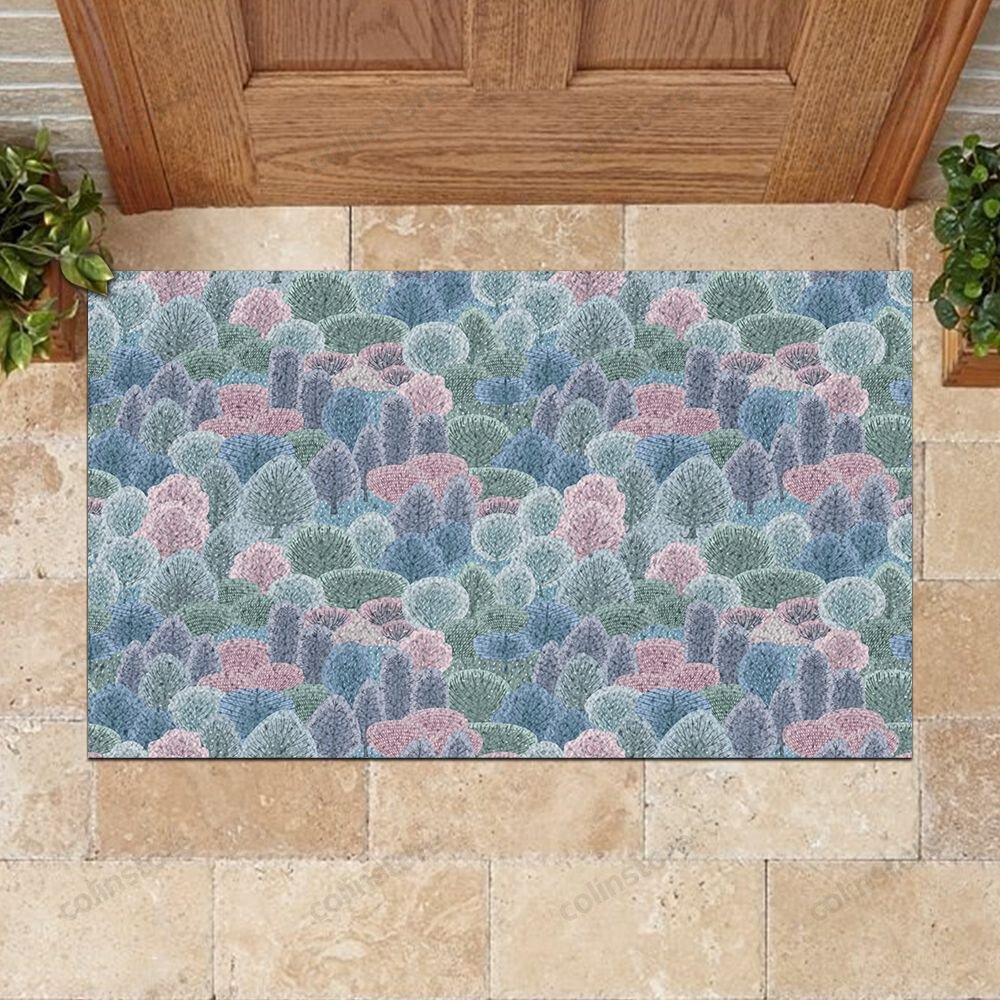 Tree Pattern Doormat Merry Christmas Doormat