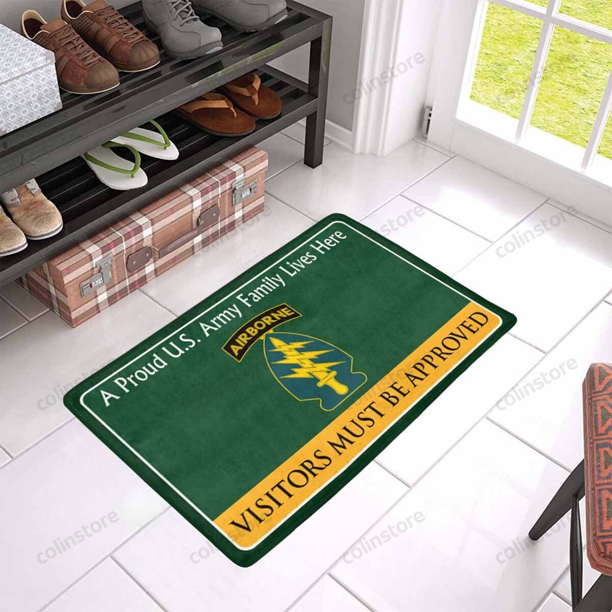 Us Army Special Forces Airborne Family Doormat Welcome Mat