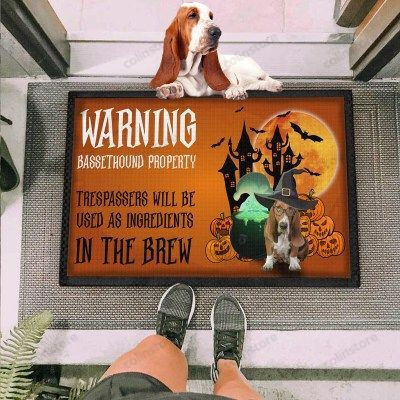 Warning Dogs Basset Hound Funny Outdoor Indoor Wellcome Doormat