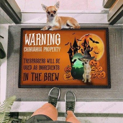 Warning Dogs Chihuahua Funny Outdoor Indoor Wellcome Doormat