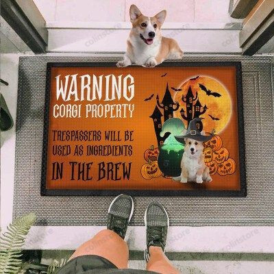 Warning Dogs Corgi Funny Outdoor Indoor Wellcome Doormat