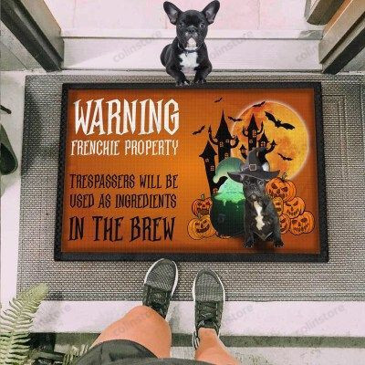 Warning Dogs Frenchie Funny Outdoor Indoor Wellcome Doormat