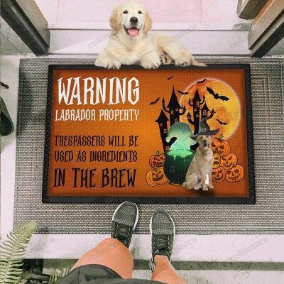 Warning Dogs Labrador Funny Outdoor Indoor Wellcome Doormat