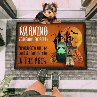 Warning Dogs Yorkshire Funny Outdoor Indoor Wellcome Doormat