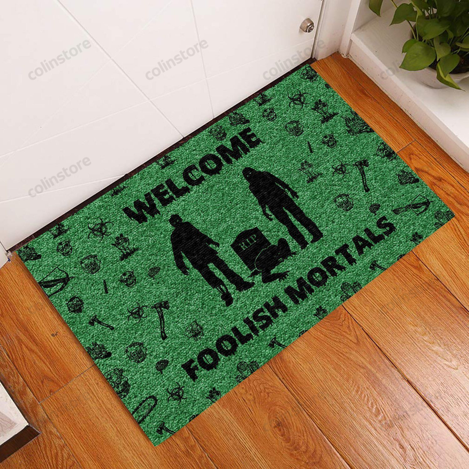 Welcome Foolish Mortal Zombie Doormat Welcome Mat