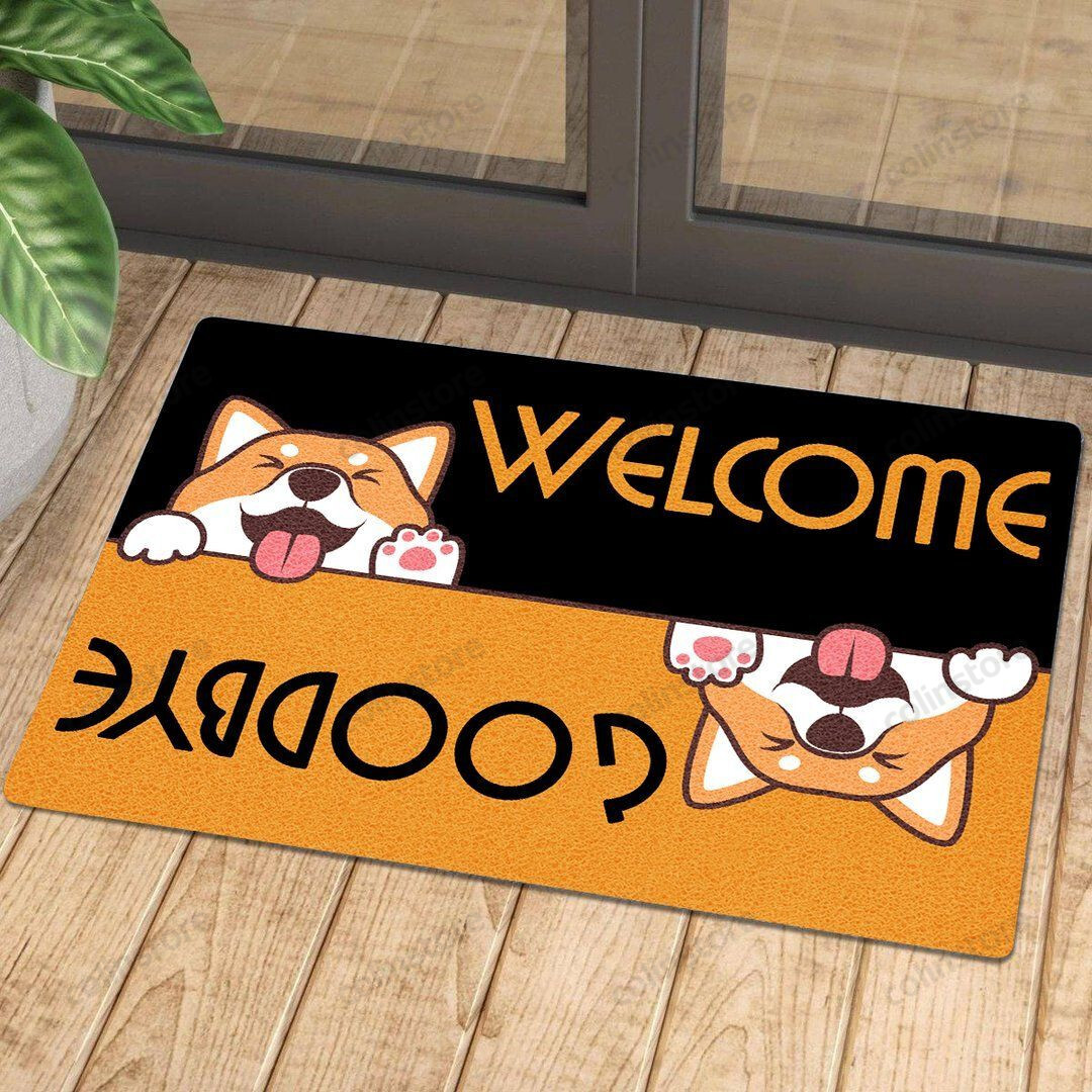 Welcome Goodbye Dog Doormat Welcome Mat