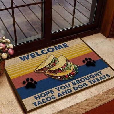 Welcome Tacos And Dog Treats Funny Outdoor Indoor Wellcome Doormat