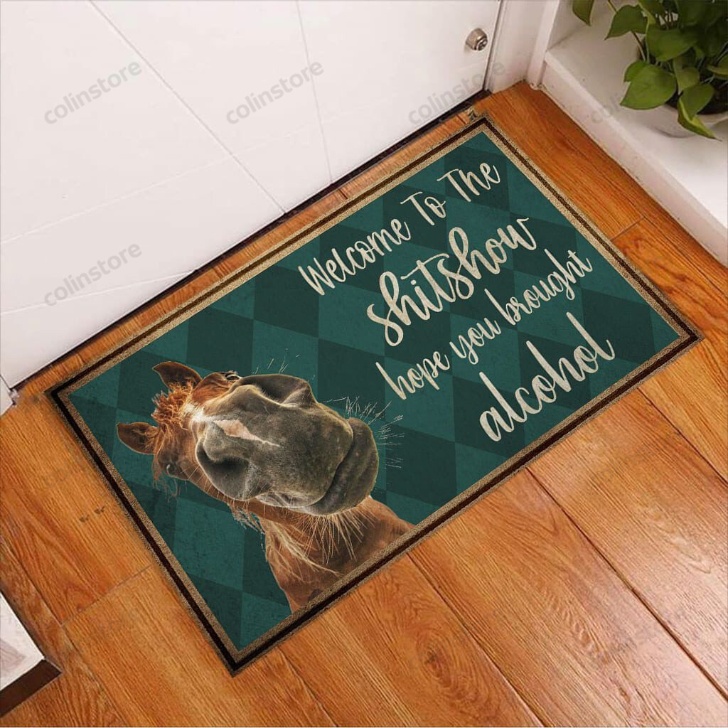 Welcome To The Show Horse Doormat Welcome Mat