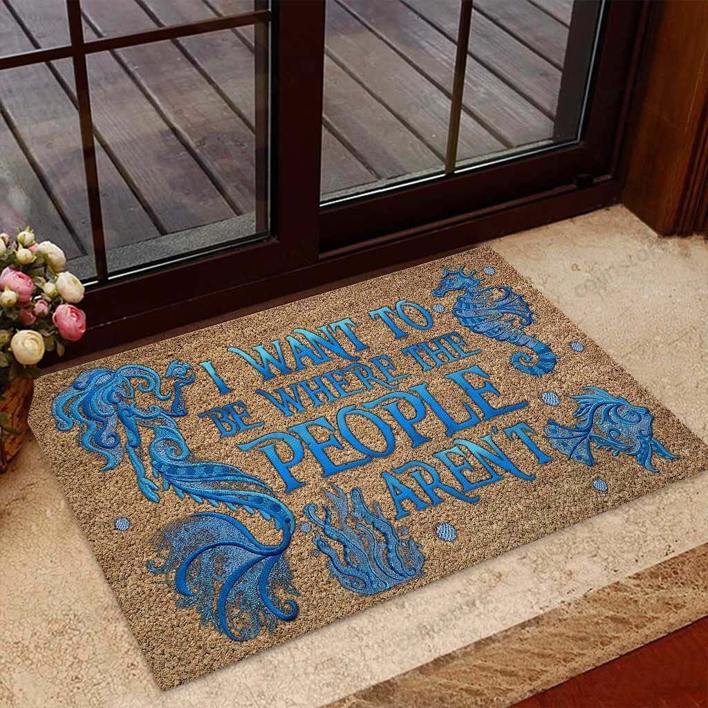 Where The People Aren T Mermaid Doormat Welcome Mat