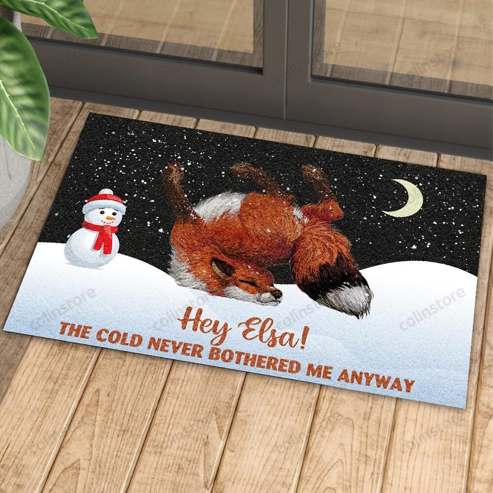 Winter Fox The Cold Never Bothered Me Anyway Doormat Welcome Mat