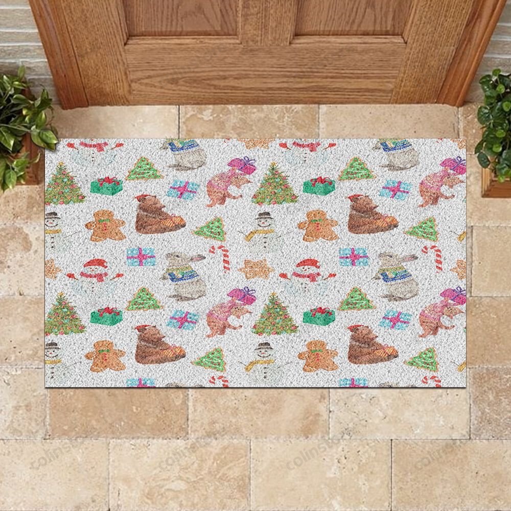 Woodland Animals Christmas Gift Doormat Merry Christmas Doormat