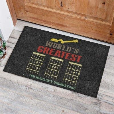 Worlds Greatest Dad Guitar Chords Funny Outdoor Indoor Wellcome Doormat