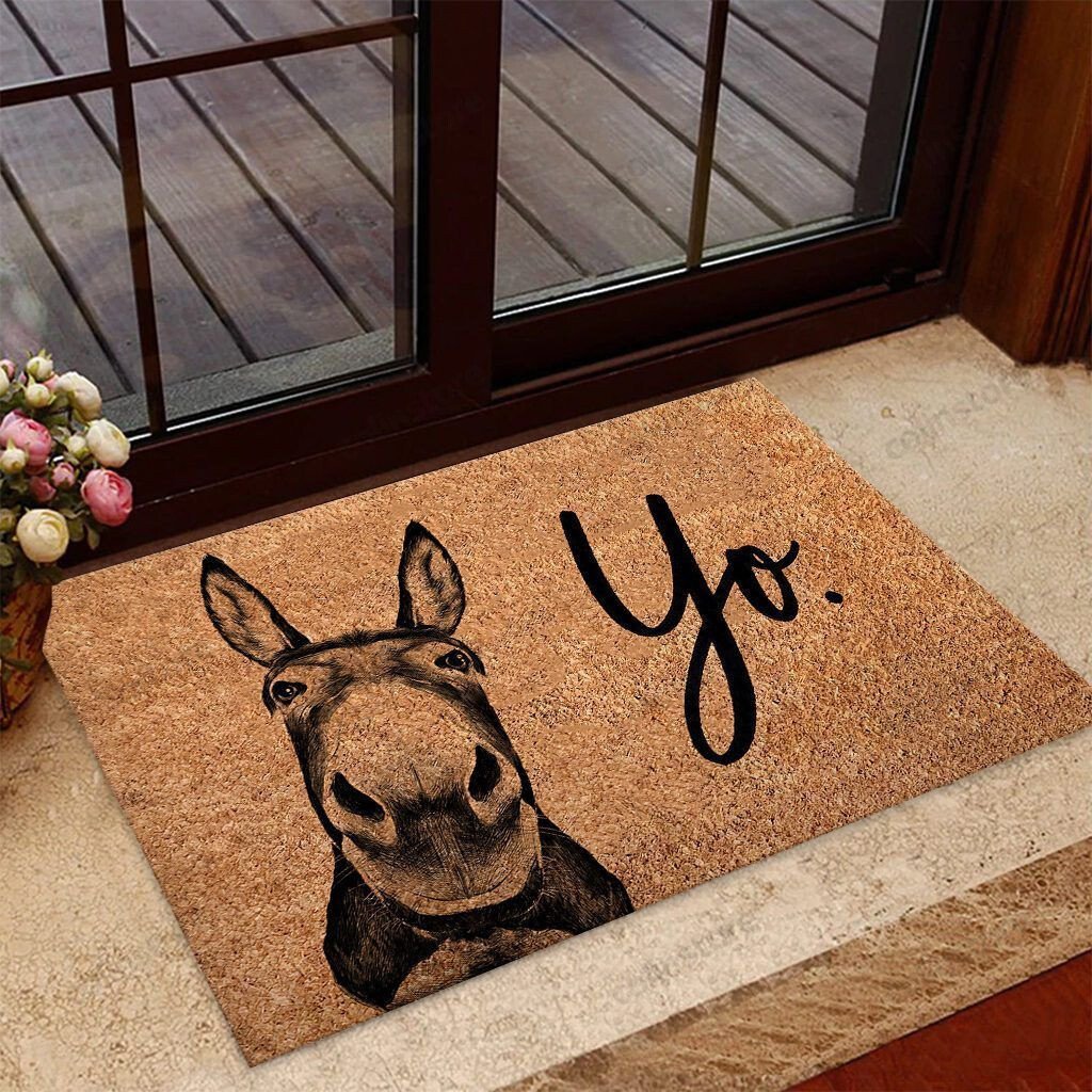 Yo Coir Pattern Print Donkey Doormat Welcome Mat