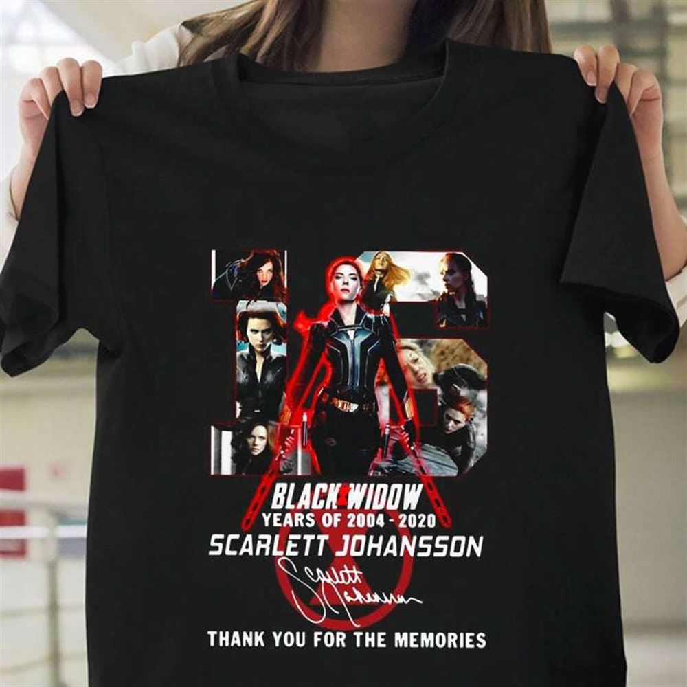 16 Years Of Black Widow 2004-2020 Scarlett Johansson Signature T Shirt