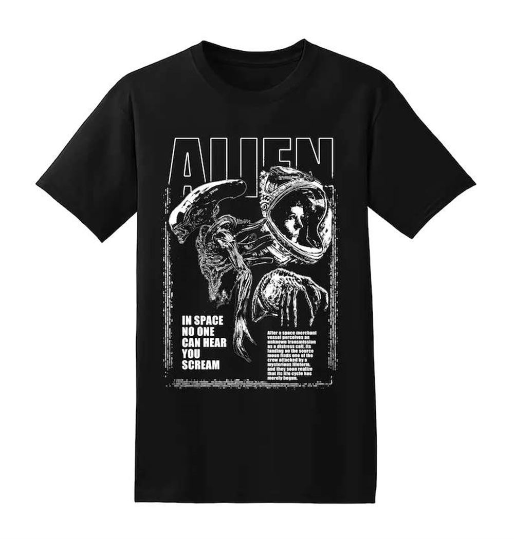 Aliens Space Blk Unisex T Shirt