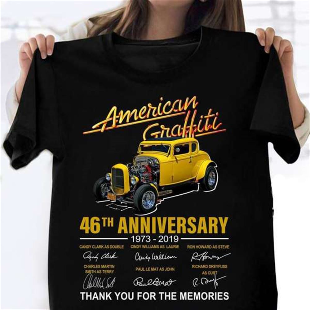 American Graffiti 46th Anniversary Signatures T Shirt Merch