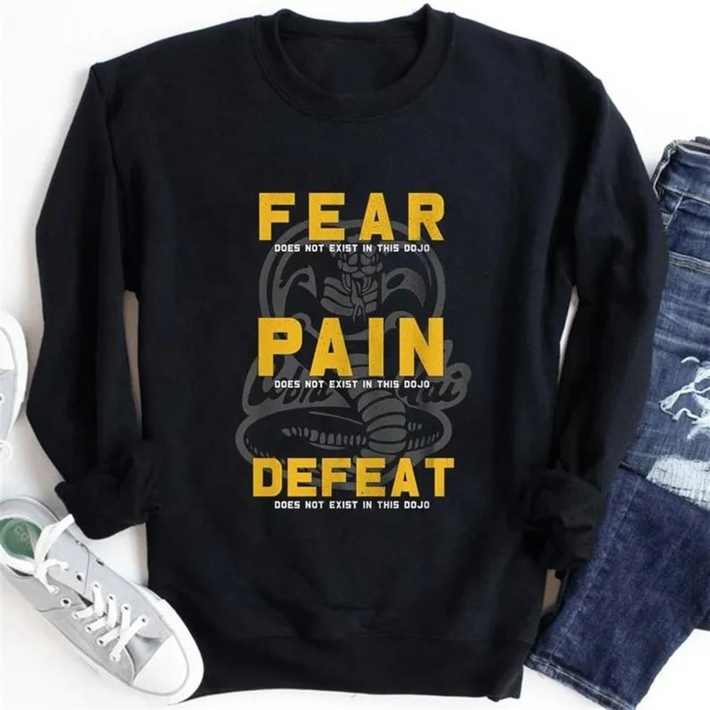 Boys Youth Fear Pain Defeat Do Not Exist In This Dojo Cobra Kai T-shirt