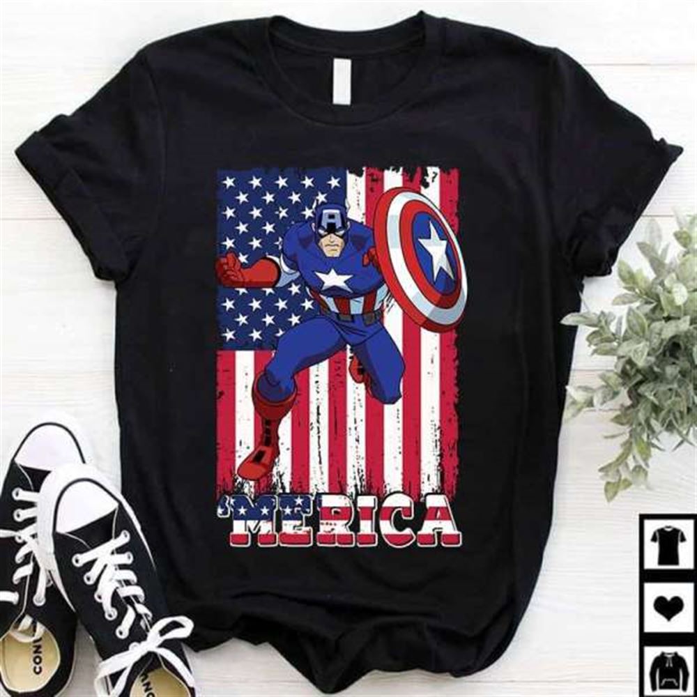 Captain Merica Cartoon T Shirt Merch