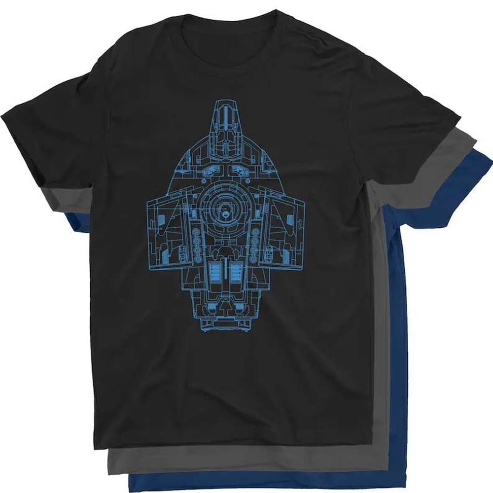 Defiant Class Blueprint Star Trek T Shirt